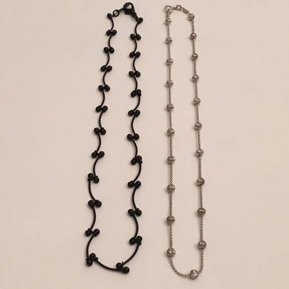 Jewelry - 💕 2/10 Sterling Silver Necklace w/ Beads + Free